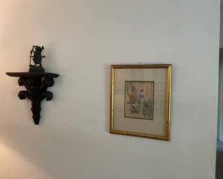 Sconce and Asian framed print (matched set of 2 of both available)