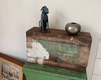 Primitive side table and chest