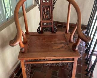 Asian curved armchair