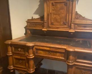 European antique desk (circa 1893) and formerly owned by renowned artist - Frederik Grue (1951 - 1995) - book by artist is included with desk purchase