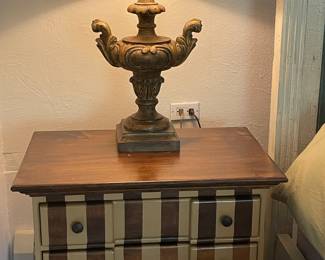 Another view of the hand-painted nightstand and lamp (matched set of 2 available)