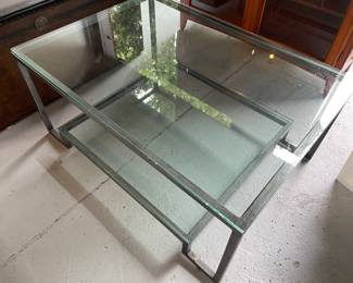 2-tier metal and glass coffee/cocktail table
