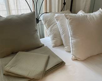 Down Euro pillows, Queen coverlet and euro sham set