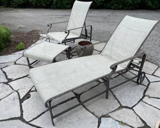 Brown-Jordan chaise lounger, chair and ottoman