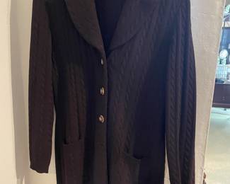 St. John brown wool long sweater coat - size M