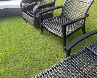 Black/Brown Rattan Chairs