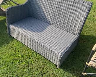 Gray 1 end Rattan Bench