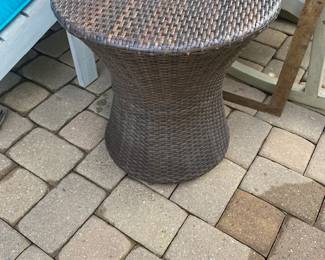 Brown Round Rattan Table