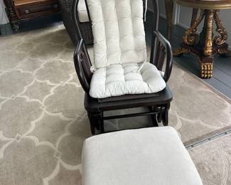 Brown Glider Chair with Ottoman
