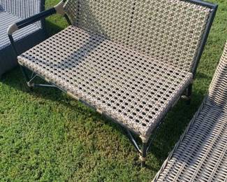 Light Brown 1 end Rattan Loveseat