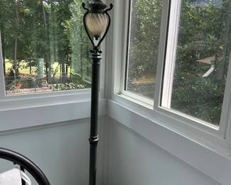 Tall Metal & Glass Standing Lamp