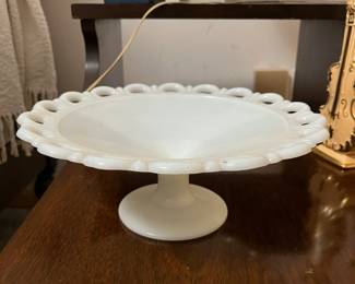 milk glass stand