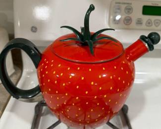 Strawberry Enamel Tea Kettle