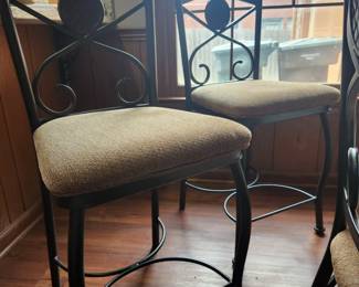Metal bar stools (pair)