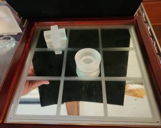 Tik Tak Toe set - mirror top box with storage inside for pieces