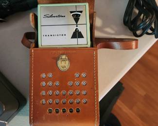 Cool transistor radio with leather case