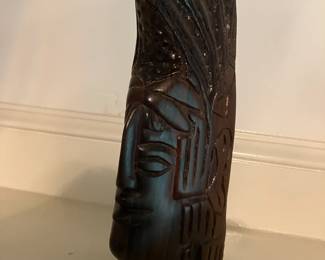 Carved wood face