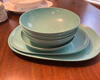 Turquoise melmac dishes