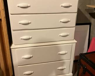 Antique chest of drawers w white paint