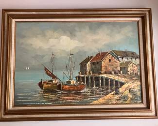 Large acrylic painting, signed Kellard