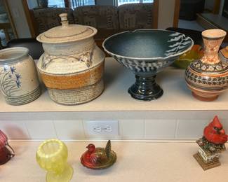 Singed studio pottery: Keith Rice, Lori G. Sargant, Nichols