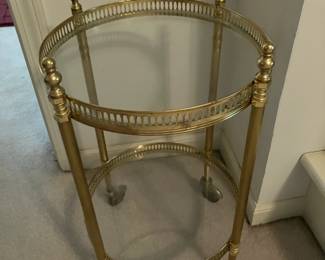 Brass table with glass