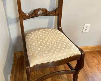 Antique chair w  carved wood back