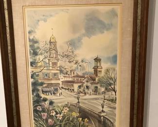 J. R. Hamil signed plaza print