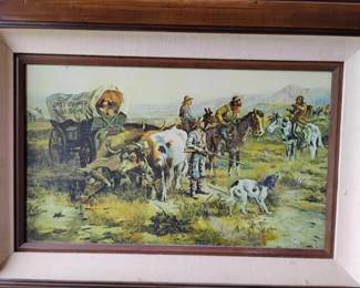 1898 Framed Print "A Doubtful Visitor" by Charles Marion Russell