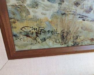 Framed & Matted Montana Landscape Print by Charles Marion Russell