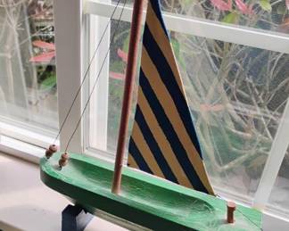 Pottery Barn Rustic Wooden Sailboat