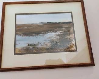 Framed & Matted Landscape Watercolor by Robert Hunter