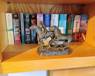 Assortment of Books, 1974 Philip Kraczkowski Indian & Horses Worcester Fine Pewter Sculpture