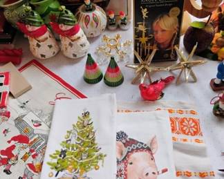 Assortment of Christmas Decor and Ornaments