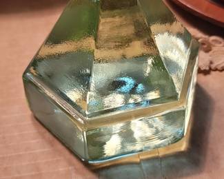 Green Glass Ships Deck Nautical Hexagonal Pyramid Prism