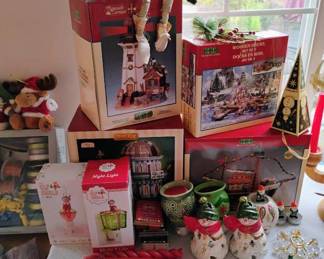 Assortment of Christmas Decor and Ornaments