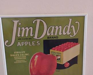 Jim Dandy Brand Apples Wall Plaque