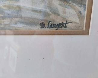 Watercolor Print of Boat Dock by B. Langert