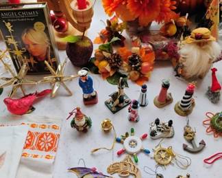 Assortment of Christmas Decor and Ornaments