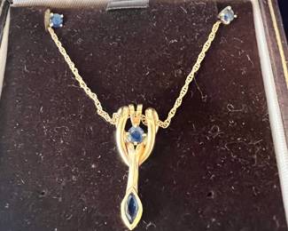 14K Gold and Sapphire Necklace