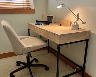 Loring Wood Writing Desk, Elle Decor Swivel Computer Chair