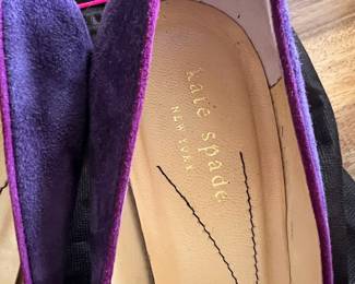 Kate Spade Purple Suede Flower Bow Pumps
