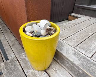 Yellow Glaze Ceramic Planter
