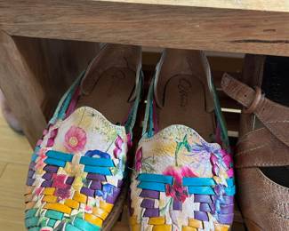 Women's Mexican Huaraches Colorful Leather Loafers