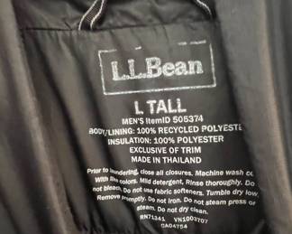 L.L. Bean Black Puffer Vest - Size Large Tall