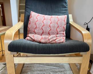 Ikea Poang Armchair with Dark Gray Cushion