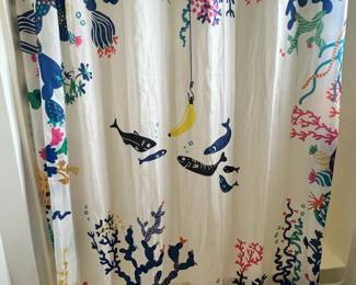 Ikea Multicolored Sea Scene Shower Curtain