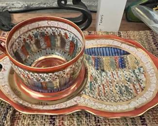 Japanese Porcelain Teacup with Snack Plate/Saucer