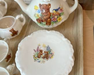 Miniature Dollhouse Teddy Bear Tea Set 