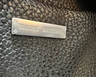 Brooks Brothers Black Leather Duffle Bag
